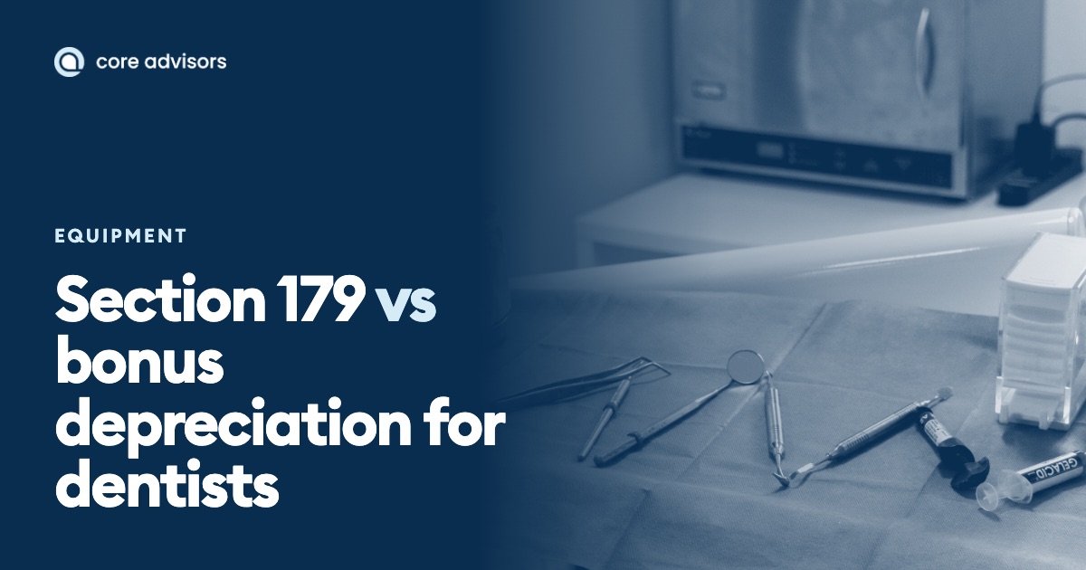 Section 179 vs bonus depreciation for dentists